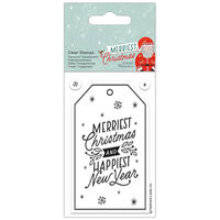 Merry Christmas Gift Tag Clear Stamp