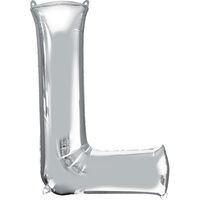 34 Inch Silver Letter L Helium Balloon