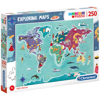 Exploring Maps: Customs and Traditions 250 Piece Jigsaw Puzzle image number 1