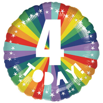 18 Inch 4 Today Birthday Helium Balloon image number 1