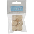 Trimits: Wooden Geometric Cut Beads 20mm - Pack of 6 image number 1