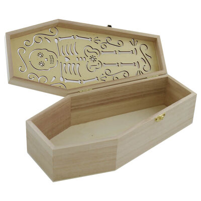 Halloween Wooden Laser Cut Coffin Box image number 2