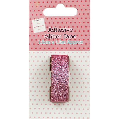 Mini Adhesive Glitter Tape - Pink image number 1