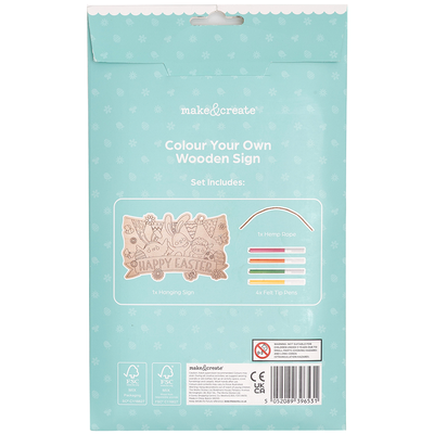 Colour Your Own Happy Easter Wooden Sign image number 4