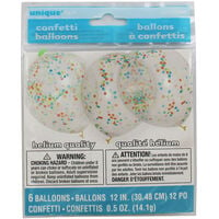 Multi Confetti Balloons - 6 Pack
