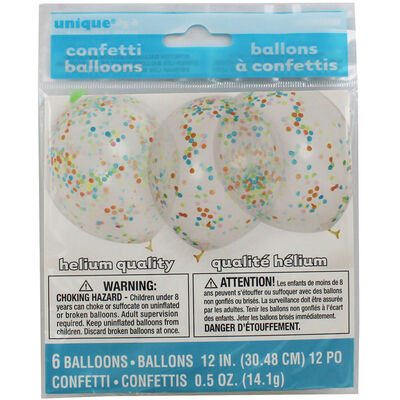 Multi Confetti Balloons - 6 Pack image number 1