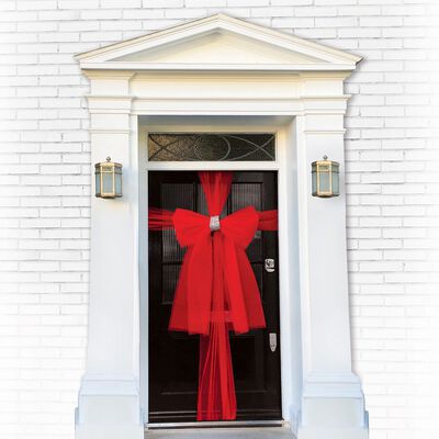 Red Decorative Door Bow image number 2
