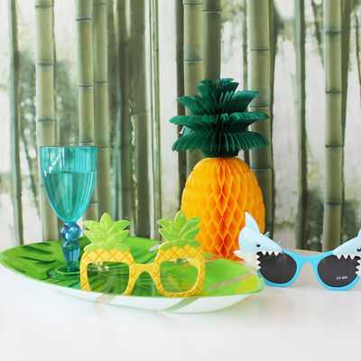 Tropical Leaf Plastic Platter Plate image number 3