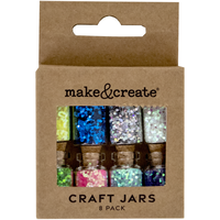 Mini Glitter Craft Jars: Pack of 8
