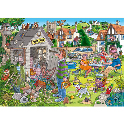 Wasgij Destiny 28 Dad Cave! 1000 Piece Jigsaw Puzzle image number 3