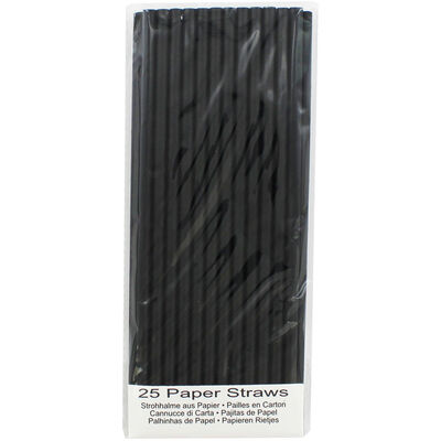 Black Paper Straws - 25 Pack image number 1