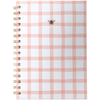 A5 Wiro Gingham Bee Notebook