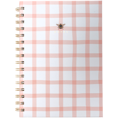 A5 Wiro Gingham Bee Notebook image number 1