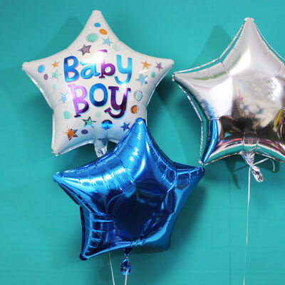 18 Inch Blue Star Helium Balloon image number 3