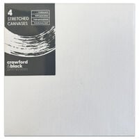 Crawford & Black Stretched Canvas 6 x 6 Inches: Pack of 4