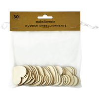 Natural Wooden Hearts: Pack of 30