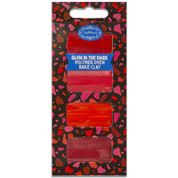 Craftmania Reds Glow In The Dark Polymer Oven Bake Clay: Pack of 4 x 80g