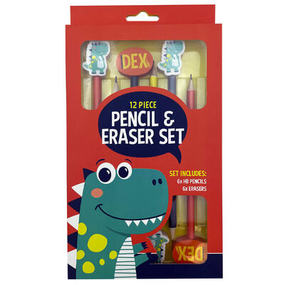 Dex the Dino Pencil & Eraser Set image number 1