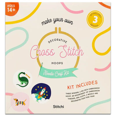 Make Your Own Decorative Cross Stitch Hoops: Needle Craft Kit image number 1