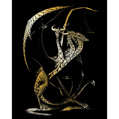 A4 Engraving Art Set: Three Headed Dragon image number 2