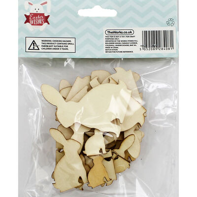 Wooden Bunny Shapes - 30 Pack image number 3