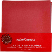 Red and Green Cards & Envelopes: Pack of 12
