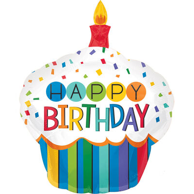 22 Inch Birthday Cupcake Super Shape Helium Balloon image number 1