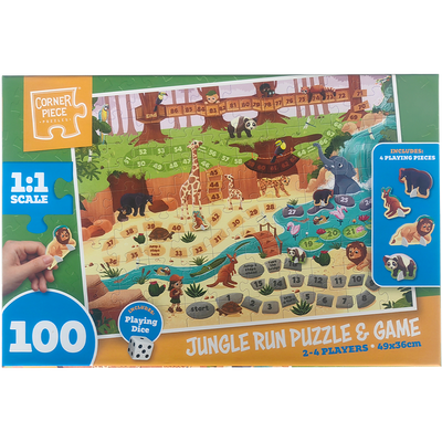 Jungle Run 100 Piece Puzzle & Game image number 1