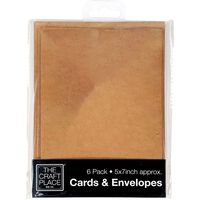 6 Kraft Cards and Envelopes - 5 x 7 Inches