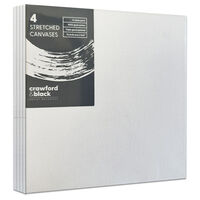 Crawford & Black Stretched Canvas 6 x 6 Inches: Pack of 4