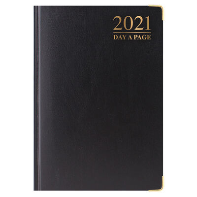 A5 Black Luxury 2021 Day a Page Diary image number 1