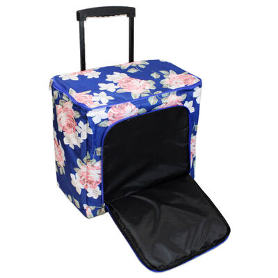 Navy Floral Craft Trolley Bag image number 2