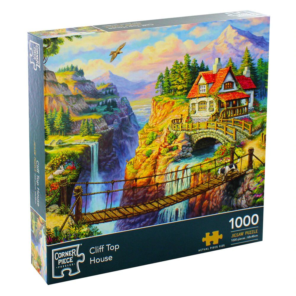 Corner Piece Jigsaw puzzle Cliff Top House 1000 PIECE  Christmas Present 