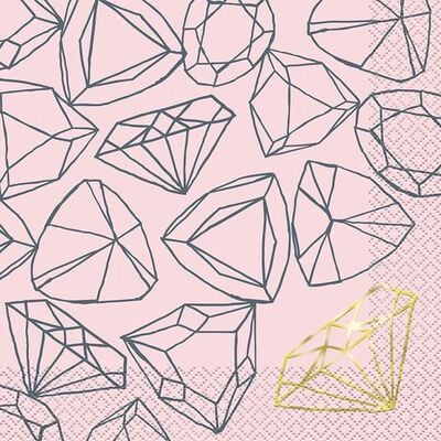 Hen Do Diamond Lunch Napkins - Pack of 16 image number 1