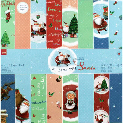 At Home with Santa Paper Pack - 12x12 Inch image number 1