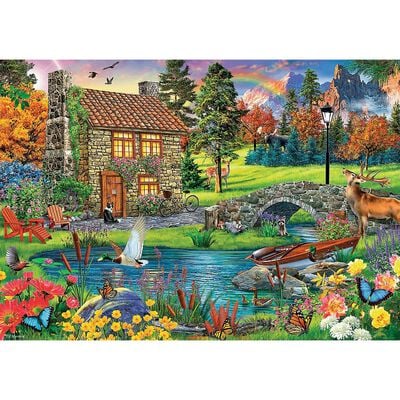 Cottage in the Mountains 6000 Piece Jigsaw Puzzle image number 2