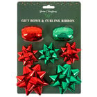Christmas Red & Green Gift Bows and Curling Ribbon image number 1