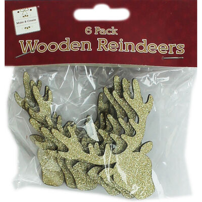 Glitter Reindeer Shapes - 6 pack image number 1