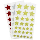 Festive Coloured Glitter Star Stickers: Pack of 90 image number 1
