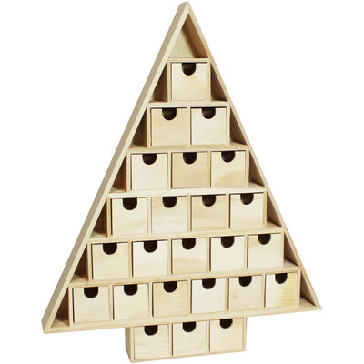 Wooden Christmas Tree Advent Calendar From 7.50 GBP | The Works
