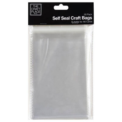 50 Self Seal Craft Bags - For A6 Cards image number 1