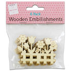 Wooden Flower Garden Embellishments: Pack of 6 image number 1