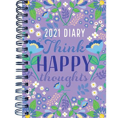 A5 Think Happy 2021 Day a Page Diary image number 1