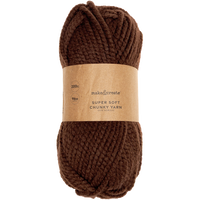 Super Soft Chunky Acrylic Yarn: Brown 200g