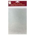 A5 Silver Glitter Cards and Envelopes: Pack of 3 image number 1