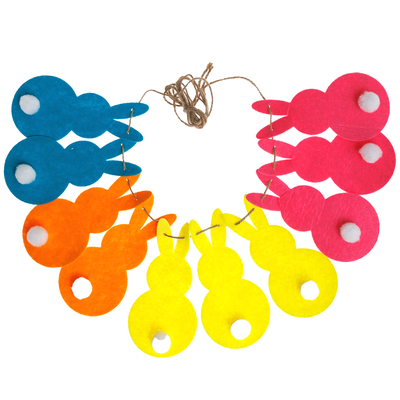 Felt Pom Pom Bunny Garland image number 1