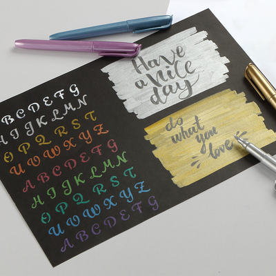 Crawford & Black Metallic Brush Pens: Pack of 8 image number 3