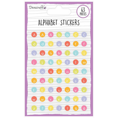 Dovecraft Essentials Alphabet Letter Stickers Multi-Coloured - Pack of 63 image number 1