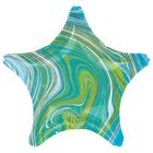 19 Inch Marble Green Star Helium Balloon image number 1