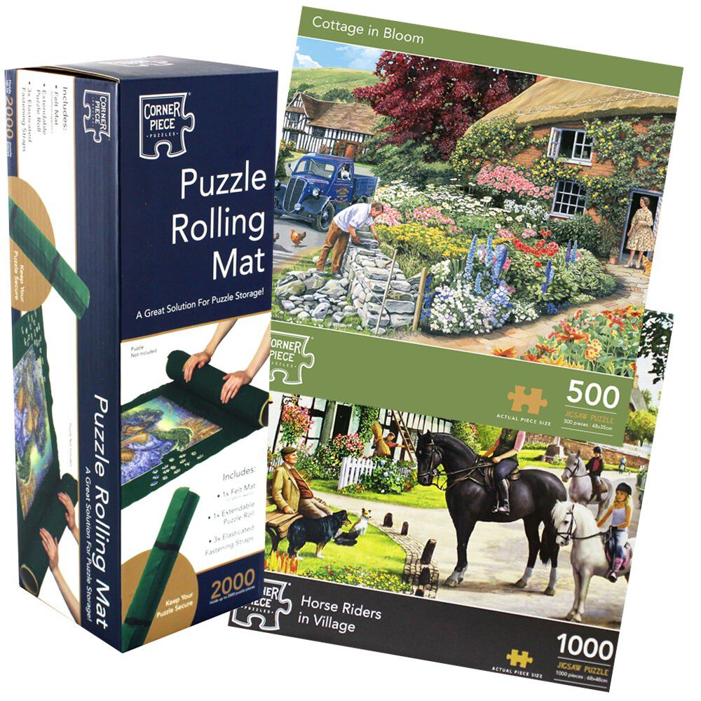 Horse Riders in Village 1000 Piece Jigsaw Puzzle 